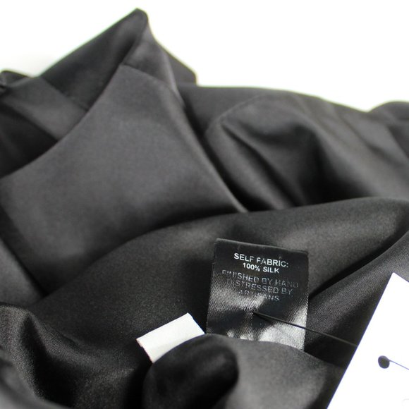 Gary Graham Black Silk Asymmetric Dress Sleeveless Draped Front Bell Skirt 2/S - Picture 11 of 15